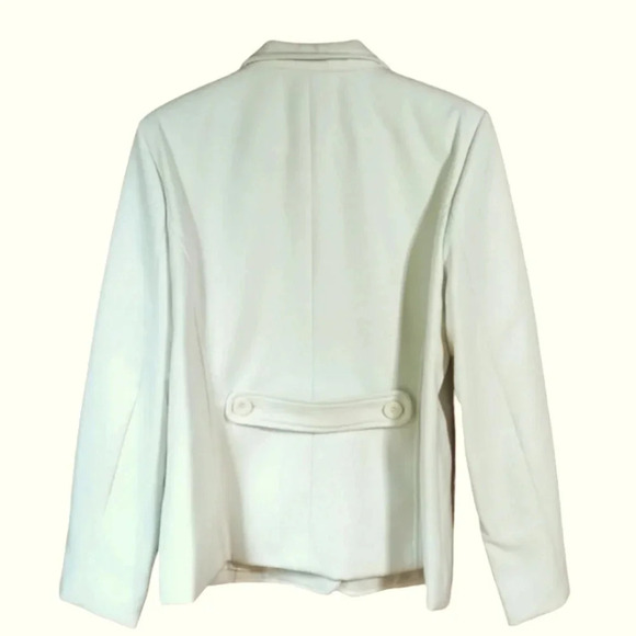 NEW soft cozy warm lined button blazer shacket ivory peacoat pockets NWOT 10 - Picture 5 of 14
